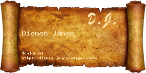 Dienes János névjegykártya