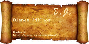 Dienes János névjegykártya
